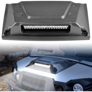 imageSAUTVS Sport Hood Scoop with LED Spotlight for Kawasaki Mule Pro Carbon Fiber Pattern Hood Scoop with LED Auxiliary Light Kit for Kawasaki Mule Pro FXT DXT DX FX FXR 20152025 Accessories