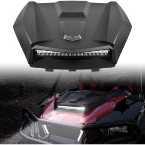 imageSAUTVS Sport Hood Scoop with LED Spotlight for Polaris General 1000 EPS 20162018 Hood Scoop with LED Auxiliary Light Kit for Polaris General 10004 1000 EPS 2016 2017 2018 Accessories