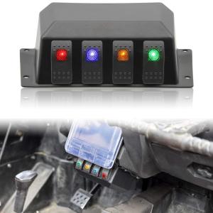 imageSAUTVS Switch Panel for Polaris RZR XP 1000 1418 Under Dash Switch Case with 4 Rocker Switches for Polaris RZR XP 1000 20142018 Accessories