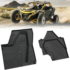 imageSAUTVS TPE AntiSlip Floor Mats for CanAm Maverick R Front Row Floor Liners All Weather Protection Slush Mats for Can Am Maverick R MAX X RS 2024 Accessories 2PCS