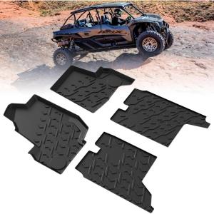 imageSAUTVS TPE Floor Mats for Kawasaki Teryx KRX4 Rubber Front and Rear Row Floor Liners All Weather Protection Slush Mats for Kawasaki Teryx KRX 4 1000 20232025 Accessories 4PCS
