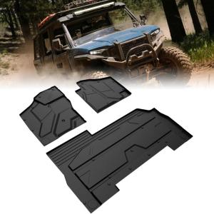 imageSAUTVS TPE Floor Mats for Polaris Xpedition XP5 ADV5 Front and Rear Row Floor Liners All Weather Protection Slush Mats Floor Mats for Polaris Xpedition XP 5 ADV 5 2024 Accessories 3PCS