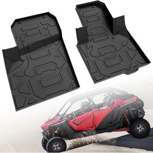 imageSAUTVS TPE Front AntiSlip Floor Mats Row Floor Liners for Polaris RZR PRO XPPRO RS 2020 2021 2022 2023 2024 2025 Accessories All Weather Protection Slush Mats