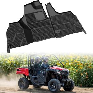 imageSAUTVS TPE Front Floor Mat for Honda Pioneer 520 20212025 Pioneer 500 20152023 Rubber Front Row Floor Liners Slush Mat Accessories Replace 0SP63HL5101 All Weather Protection