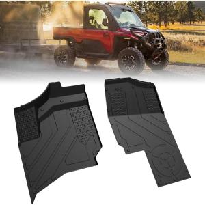 imageSAUTVS TPE Front Floor Mats for Polaris Ranger XD 1500  Crew 2024 2025 Front Row Floor Liners All Weather Protection Slush Mats for Polaris Ranger 1500 XD All Models 2024 2025 Accessories