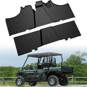 imageSAUTVS TPE Front and Rear Floor Mats for Kawasaki Mule Pro FXT DXT 20152025 Accessories Rubber Row Floor Liners Slush Mats Replace KAF080033 KAF080034 All Weather Protection