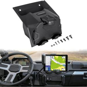 imageSAUTVS Tablet Phone Device Holder for Polaris Ranger XP 1000 1824 Electronic Device Holder Phone Tablet GPS Mount with Storage Box for Polaris Ranger 1000 XP Crew Diesel 20182024 Accessories