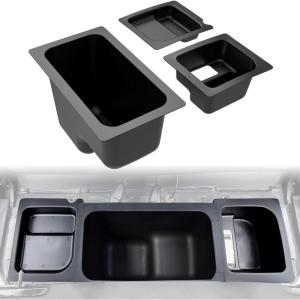 imageSAUTVS Under Seat Storage Box Underseat Storage Bin Set Organizer Tray for Polaris Ranger 500 570 Mid Size 50quot Wide 20152021 Accessories 3PCS