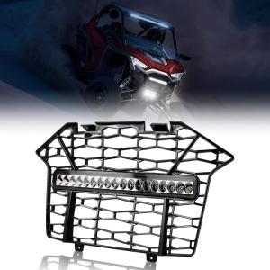 imageSAUTVS Waterproof Front Mesh Grill with LED Light Bar for Polaris RZR PRO XPTurbo RPRO R 20202024 Accessories