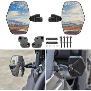 imageSAUTVS Wider Ajustable Aluminum Shell Rear View Side Mirrors for CanAm Defender Heavy Duty HighDefinition Convex Side Mirrors for Can Am Defender HD5 HD8 HD10 MAX 20162025 Accessories 2PCS