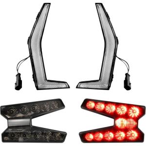 imageSmoked Black LED Tail Lights Tail Lamps ampamp LED Grille Accent Lights for Kawasaki Teryx KRX