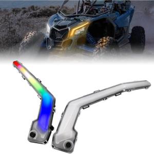 imageSAUTVS Smart RGB LED Signature Fang Lights for Maverick X3 App Controlled Colors Turn Signals Startup Animation Music Sync Lights for CanAm Maverick X3 ampamp X3 Max Trail Sport 20172025 Accessories