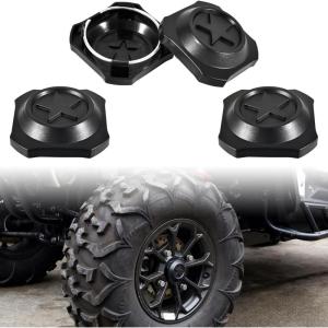 imageSAUTVS Black Wheel Hub Caps for Polaris RZR XP 1000XP 4 1000 2024 Durable PP Material Wheel Rim Cover Center Tire Caps Accessories4PCS