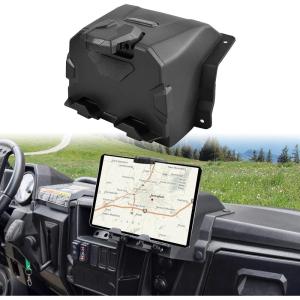 imageSAUTVS Tablet Phone Device Holder with Storage Box for 20132019 Polaris Ranger XP 900 Electronic Device Holder GPS Phone Tablet Mount for Polaris Ranger Fullsize XP 900 Crew 20132019 Accessories