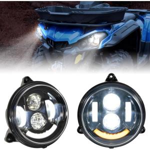 imageSAUTVS LED Headlights Assembly for CanAm Outlander 450 500 570 Front Lamp Head Light with DRL High Low Beam Turn Signal for Can Am Outlander 450 500 570 20152024 Accessories Replace 710003900