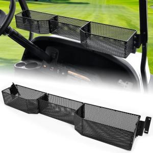 imageSAUTVS Inner Front Storage Basket Compatible with Club Car Tempo 2025 Accessories Combined Front Inner Dash Tray Storage Organizer Compatible with Club Car Tempo 2025 No Drilling Larger Compartment