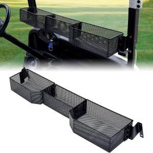 imageSAUTVS Inner Front Storage Basket Compatible with EZGO RXV 2008 Accessories Combined Front Inner Dash Tray Storage Organizer Compatible with EZGO RXV 2008 No Drilling Larger Compartment