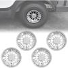 imageSAUTVS 8quot Wheel Hub Caps for EZGOClub CarYamaha Golf Cart Accessories 8 inch Center Tire Hub Cap Covers Wheel Rim Cover for Most Golf Carts 4pcs Silver