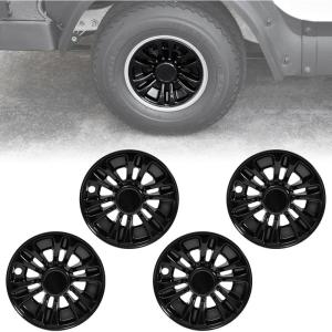 imageSAUTVS 8quot Wheel Hub Caps for EZGOClub CarYamaha Golf Cart Accessories 8 inch Center Tire Hub Cap Covers Wheel Rim Cover for Most Golf Carts 4pcs Gloss Black