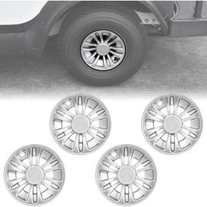imageSAUTVS 8quot Wheel Hub Caps for EZGOClub CarYamaha Golf Cart Accessories 8 inch Center Tire Hub Cap Covers Wheel Rim Cover for Most Golf Carts 4pcs Silver
