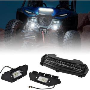 imageSAUTVS LED Hood Scoop Light Front Auxiliary Spot Light ampamp Front Fascia Lights Front Auxiliary Spot Lights Accent Lights for 20212023 Yamaha Wolverine RMAX2 1000  RMAX4 1000 Accessories