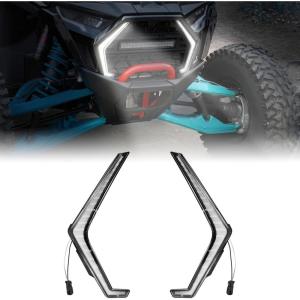 imageSAUTVS LED Grille Accent Fang Lights for 2025 Polaris RZR PRO XPPRO RPRO S Waterproof White DRL Signature Lights Grill Lamps Accessories2PCS Replace 2417278 2417279