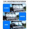 imageSAUTVS Flip Up Windshield for Polaris RZR XPXP4 1000RZR XP TurboXP4 Turbo 20192023 Accessories Clear 15quot Hard Coated Polycarbonate Front Flip Windscreen Window Can be ClosedVentedFully Open