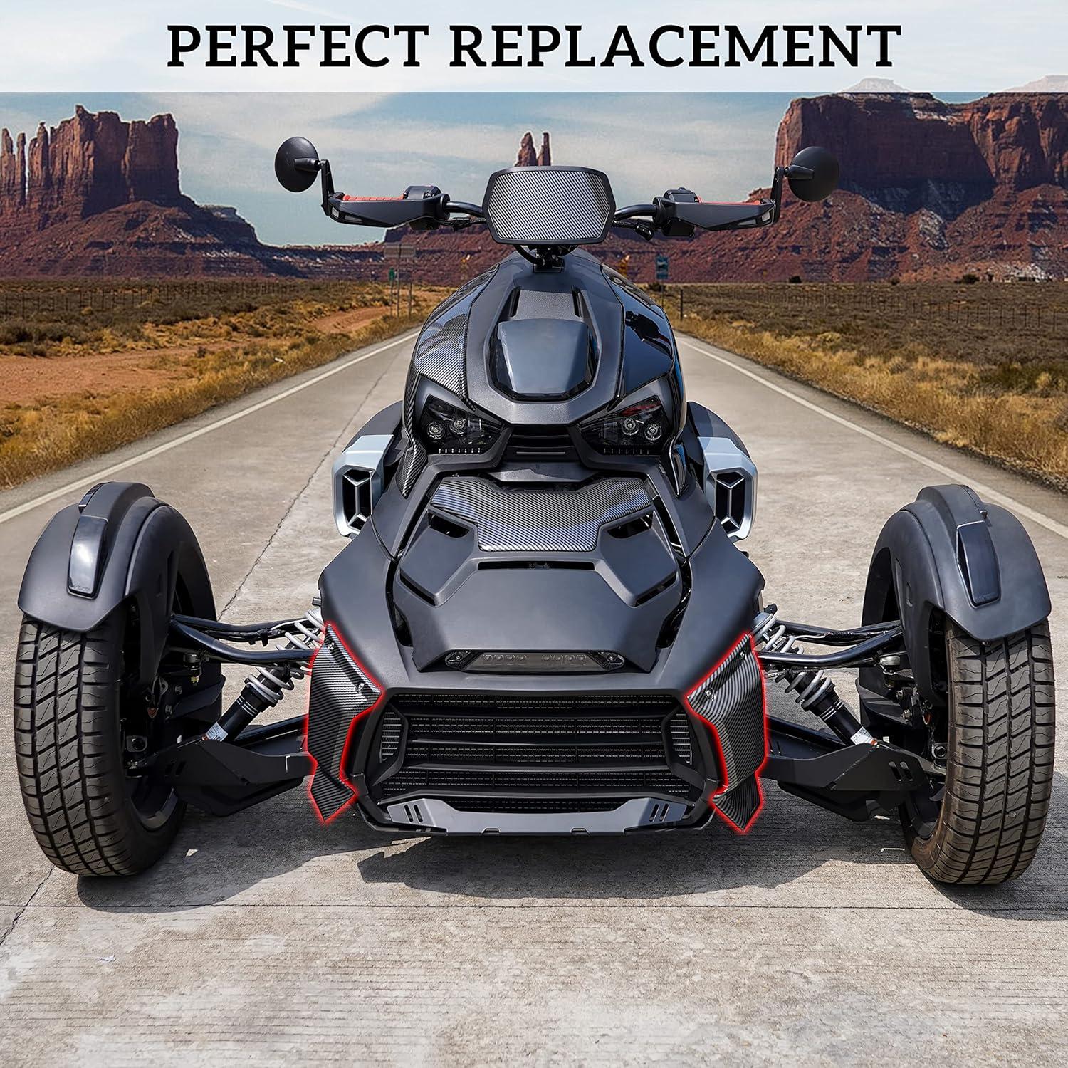 imageSAUTVS Front Grill Trims for CanAm Ryker Carbon Fiber Color Style Lower Grill Protector for Can Am Ryker 600 900 Sport ampamp Rally Edition All Models Accessories Replace 219400947