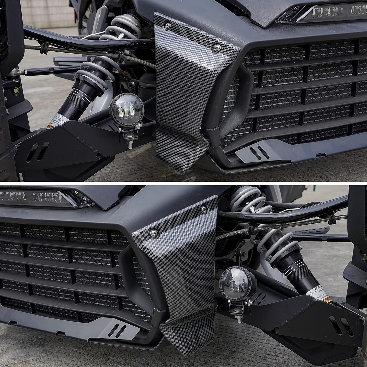 imageSAUTVS Front Grill Trims for CanAm Ryker Carbon Fiber Color Style Lower Grill Protector for Can Am Ryker 600 900 Sport ampamp Rally Edition All Models Accessories Replace 219400947