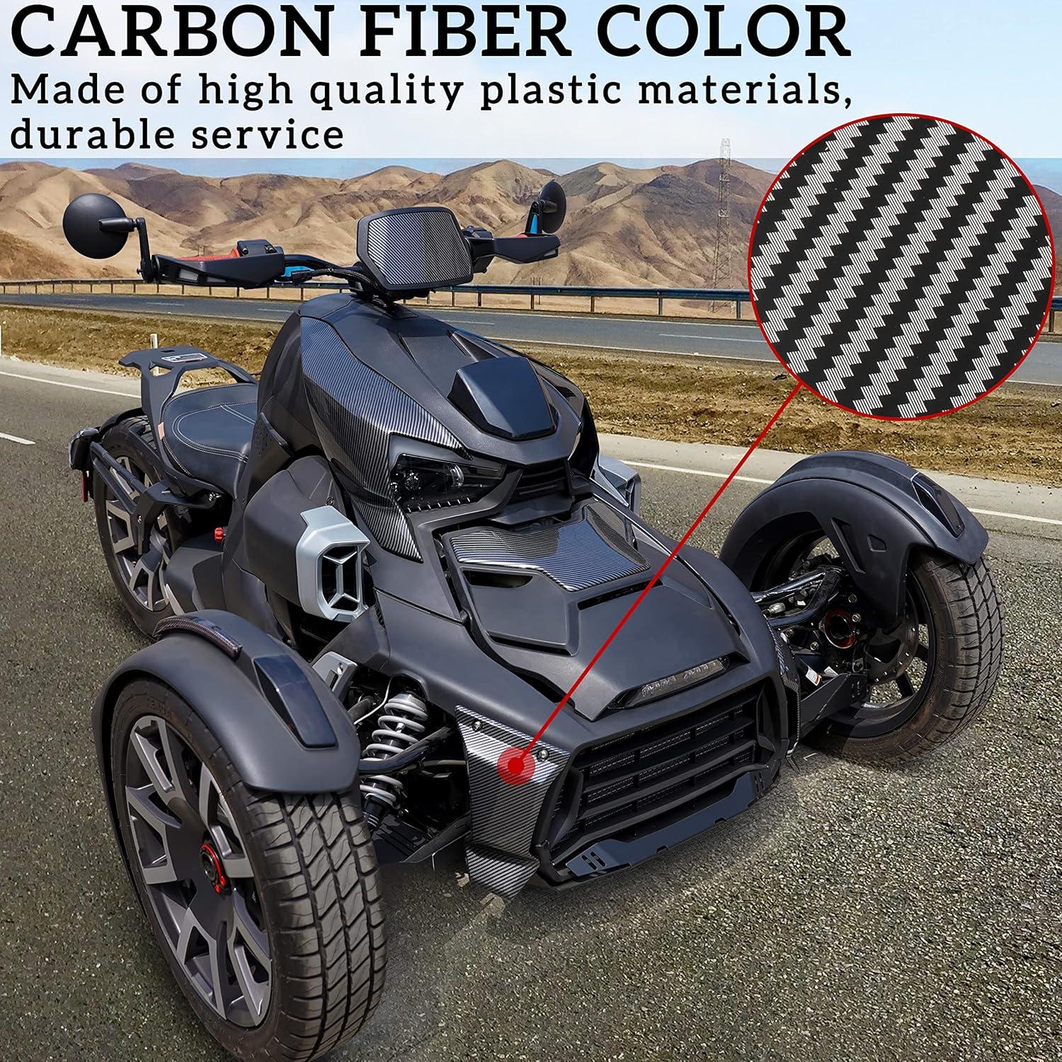 imageSAUTVS Front Grill Trims for CanAm Ryker Carbon Fiber Color Style Lower Grill Protector for Can Am Ryker 600 900 Sport ampamp Rally Edition All Models Accessories Replace 219400947