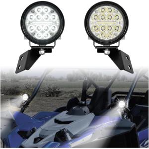 imageSAUTVS APillar LED Pod Lights for Yamaha YXZ1000R 20192025 Accessories Auxiliary Lights with Mounting Bracket ampamp Wiring Harness Plug and Play 2PCS