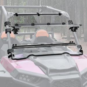 imageSAUTVS Flip Up Windshield for 20142018 RZR XP 1000XP Turbo RZR 900 S900 S1000 Accessories Clear 15quot Hard Coated Scratch Resistant Poly Front Flip Windscreen Window Can be ClosedVented or Openfor 20142018