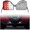 imageSAUTVS LED Rear Bumper Reflector Light Reverse Backup Lamp for 20182024 Jeep Wrangler JL Accessories White Back Up Tail Lamp Red Parking Running Side Marker Light 2PCS