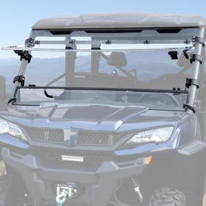 imageSAUTVS 3IN1 Flip Up Windshield for CFMOTO UFORCE 10001000 XL 20192026 Accessories Clear 15 Hard Coated Polycarbonate Front Flip Windscreen Window Can be Closed Vented or Fully Open