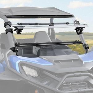 imageSAUTVS Front Flip Up Full Windshield for CanAm Commander amp Commander MAX 20212026 Accessories Clear 15 Hard Coated Poly Front Flip Windscreen Window Can be Closed Vented or Fully Open
