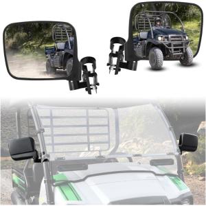 imageSAUTVS Adjustable Side Mirrors Compatible with Kawasaki Mule SX SE XC LE FE 20172026 Highdefinition Clear Exterior Wider Foldable Side Rearview Mirror with Bracket Accessories 2PCS