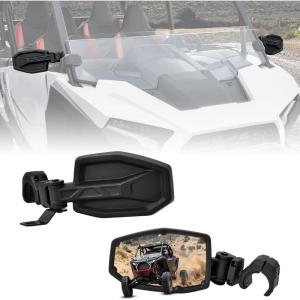imageSAUTVS UTV Aluminum Side Mirrors Fits 1752 Roll Bar Compatible with Polaris RZR 800 900 1000 XP Turbo Pioneer Talon Rhino Mule Teryx Adjustable Folding Convex Side View Mirrors Replace 2891232